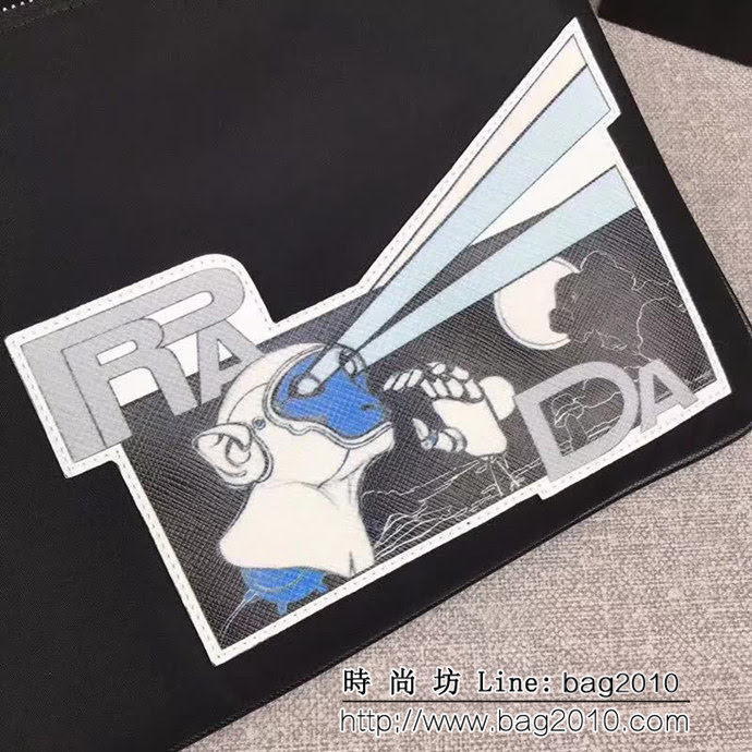 PRADA普拉達 專櫃同步 最新款式 限量版 漫畫印象系列 男士手包 2NH006 DD1247